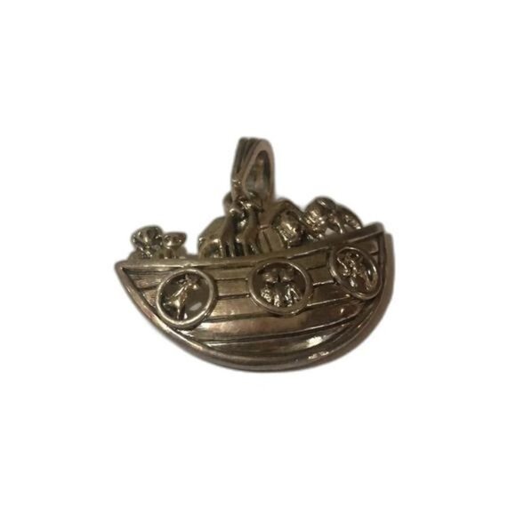 Noahs Ark Pendant Charm 3D Design Gold Tone Religious Jewelry - Picture 3 of 5